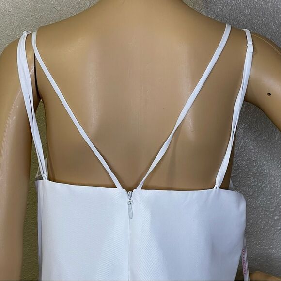 NWT JJ’s House A-line V-Neck Mini Chiffon Homecoming Dress Ivory Ruffle sz 18W - Picture 6 of 14